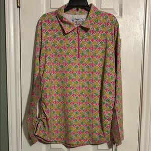 IBKUL Pineapple Print Long Sleeve Top